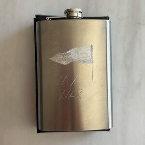 Stainless Steel Flask with Hand Crafted Engraved Design -   My War (Black Flag)